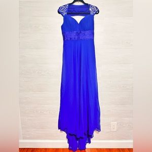 Ever Pretty Long Formal Blue Sequined Dress Size 8